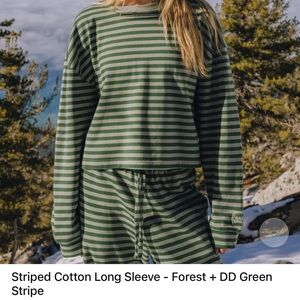 Daily Drills Forest Green Striped Pajama Set